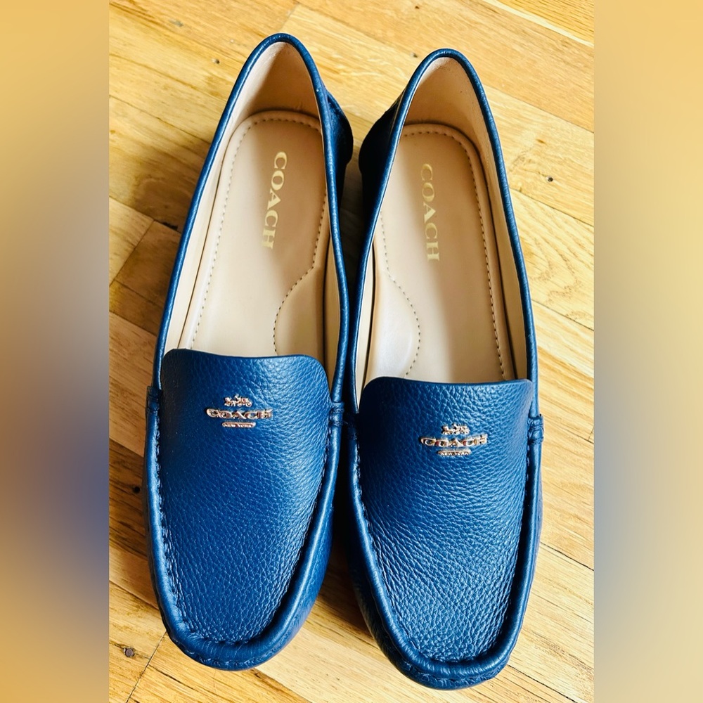 Coach Blue Leather Marley Driver Loafers. Size 10B. Comes with box